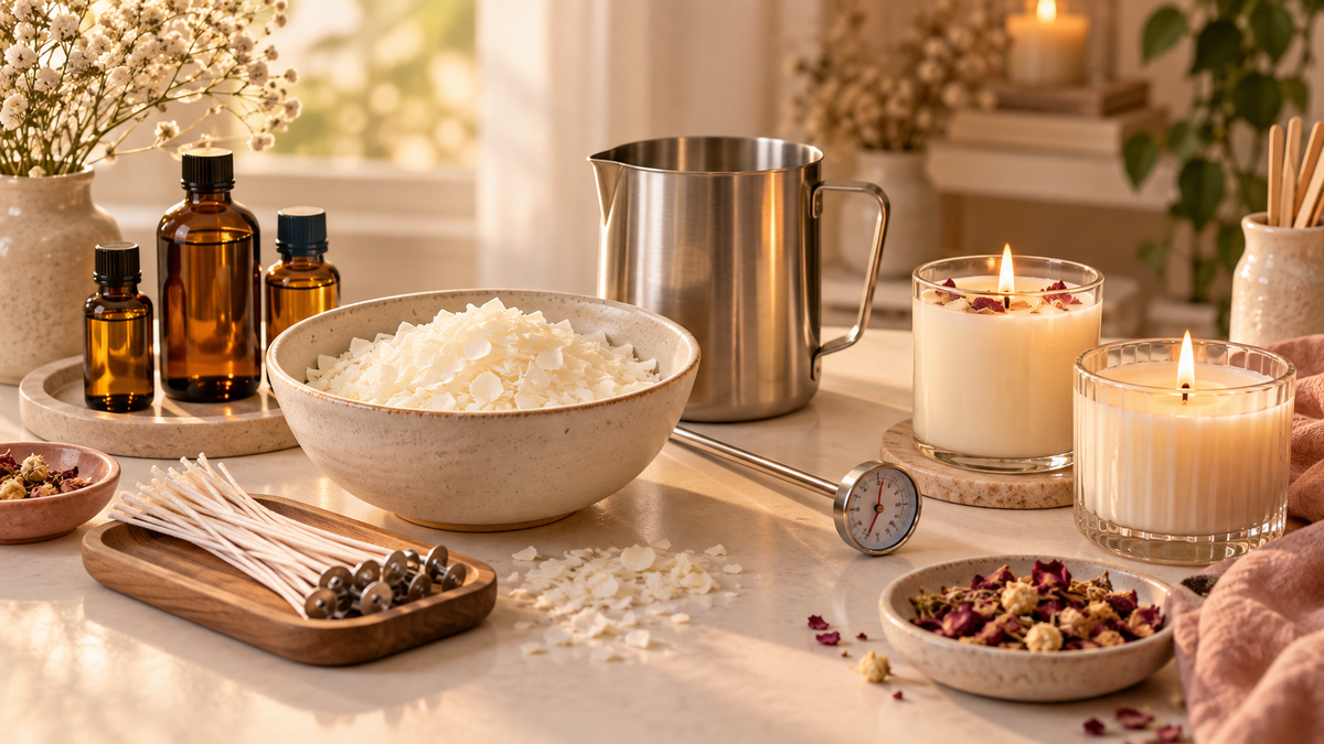 Materiales para crear velas artesanales